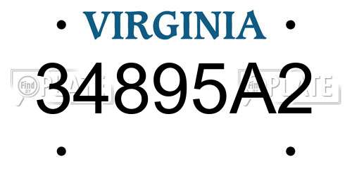 34895A2 Virginia License Plate
