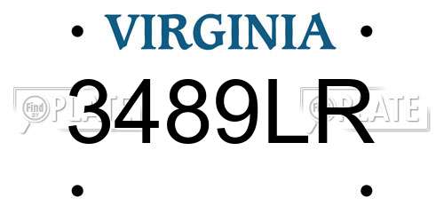 3489LR Virginia License Plate
