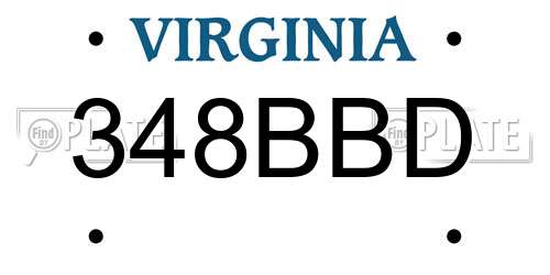 348BBD Virginia License Plate