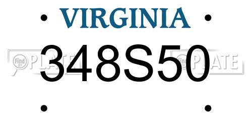 348S50 Virginia License Plate