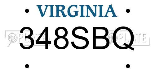 348SBQ Virginia License Plate