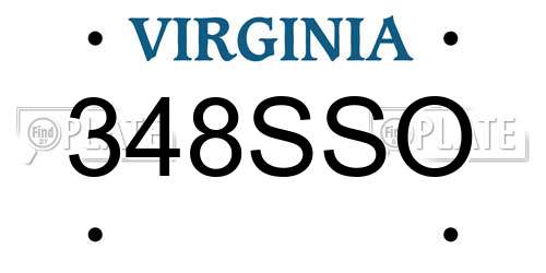 348SSO Virginia License Plate