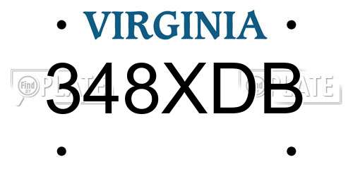 348XDB Virginia License Plate