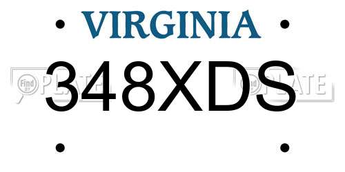 348XDS Virginia License Plate