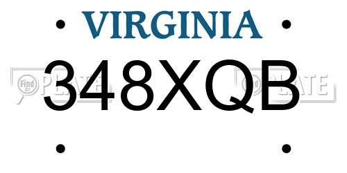 348XQB Virginia License Plate