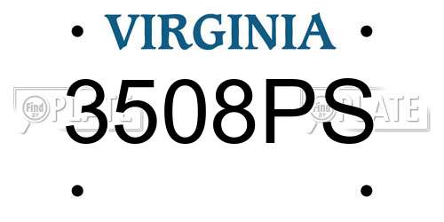 3508PS Virginia License Plate