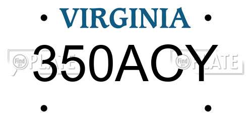 350ACY Virginia License Plate