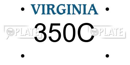 350C Virginia License Plate