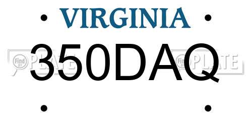 350DAQ Virginia License Plate