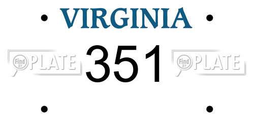351 Virginia License Plate