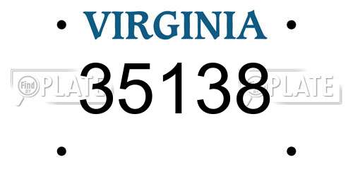 35138 Virginia License Plate