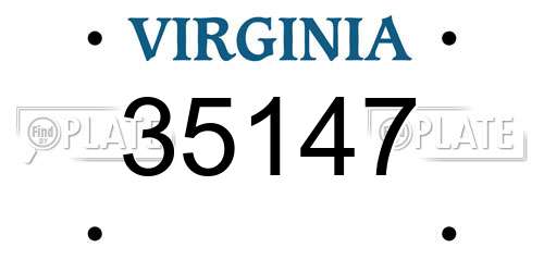 35147 Virginia License Plate