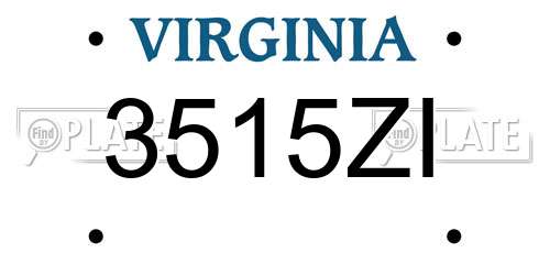 3515ZI Virginia License Plate