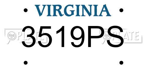 3519PS Virginia License Plate