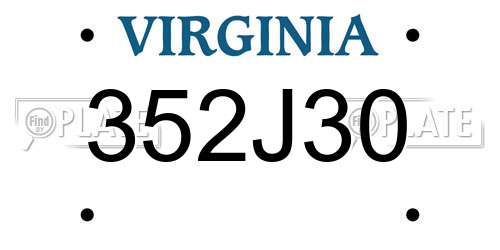 352J30 Virginia License Plate