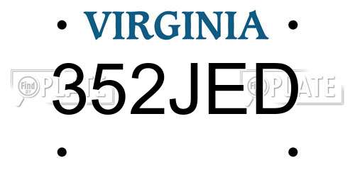 352JED Virginia License Plate