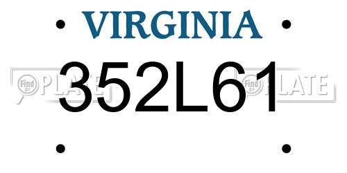 352L61 Virginia License Plate