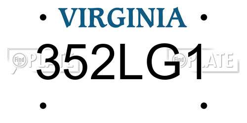 352LG1 Virginia License Plate