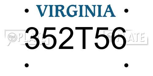 352T56 Virginia License Plate