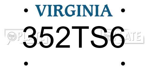 352TS6 Virginia License Plate