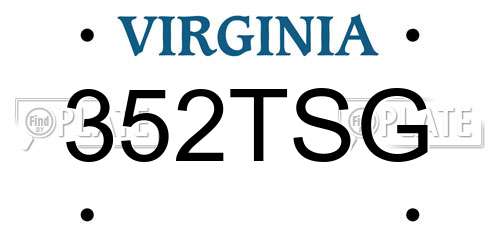 352TSG Virginia License Plate