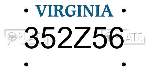 352Z56 Virginia License Plate