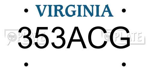 353ACG Virginia License Plate