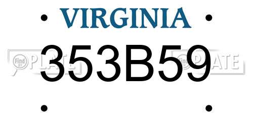 353B59 Virginia License Plate