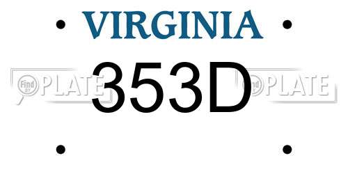 353D Virginia License Plate