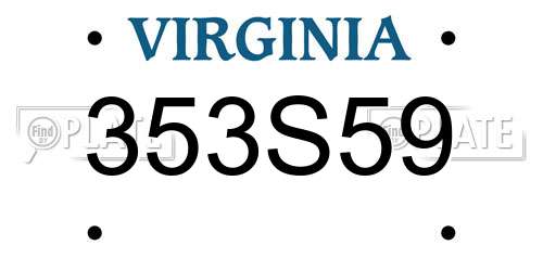 353S59 Virginia License Plate