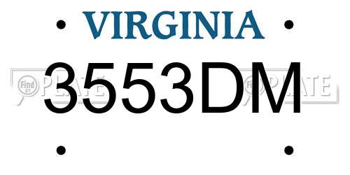 3553DM Virginia License Plate