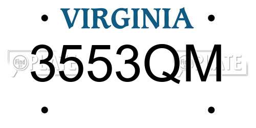 3553QM Virginia License Plate