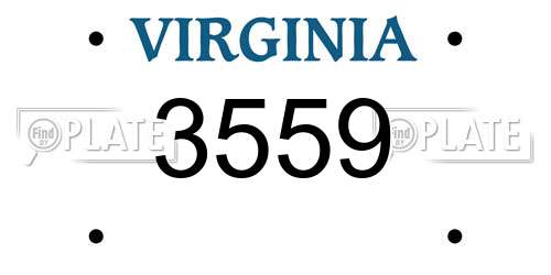 3559 Virginia License Plate