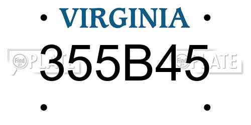 355B45 Virginia License Plate