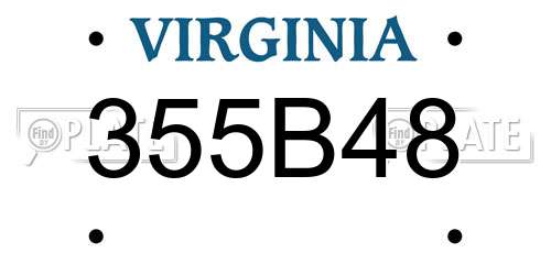 355B48 Virginia License Plate
