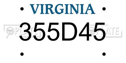 355D45 Virginia License Plate