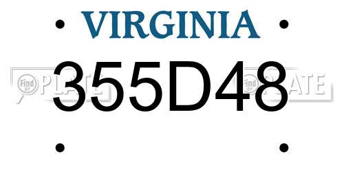 355D48 Virginia License Plate