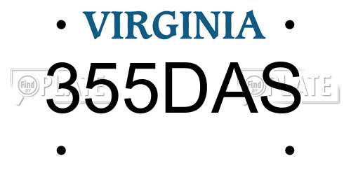 355DAS Virginia License Plate