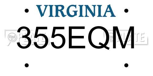 355EQM Virginia License Plate
