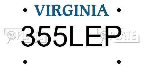 355LEP Virginia License Plate