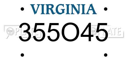 355O45 Virginia License Plate