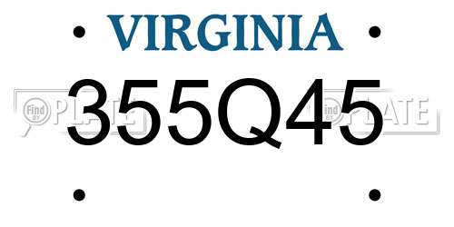 355Q45 Virginia License Plate