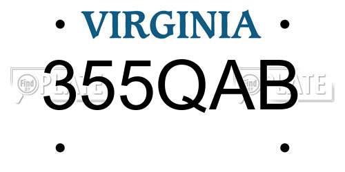 355QAB Virginia License Plate