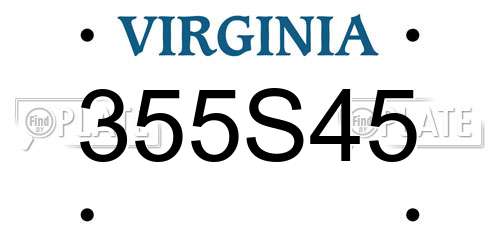 355S45 Virginia License Plate