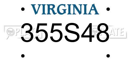 355S48 Virginia License Plate