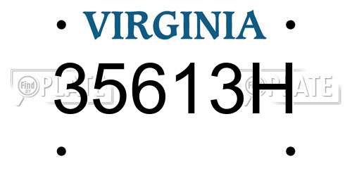 35613H Virginia License Plate