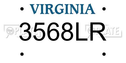 3568LR Virginia License Plate