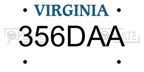 356DAA Virginia License Plate