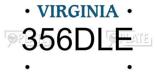 356DLE Virginia License Plate
