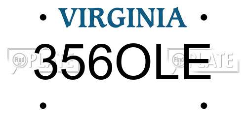 356OLE Virginia License Plate